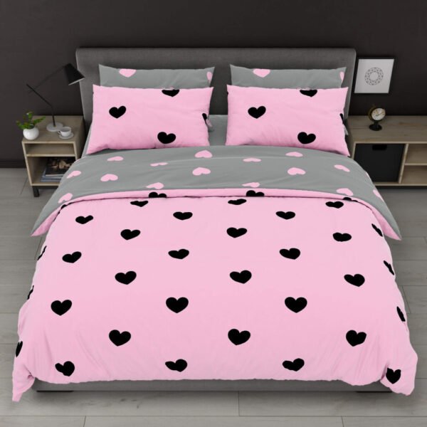 საწოლნახევრიანი თეთრეული - n-7465-pink-grey